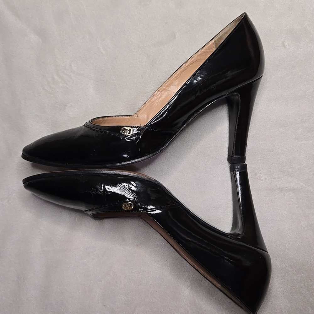 VINTAGE GUCCI Black Patent Leather Heels - Picture 12 of 17